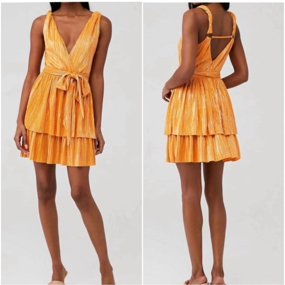 NWT Sabina Musayev $235 - Alma Dress Mandarin color - mini dress - MEDIUM - Picture 7 of 10
